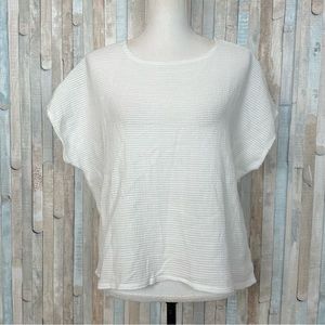 Cut Loose XL High Low Top Cotton Crepe Pucker Textured Tee Shirt Boho Lagenlook
